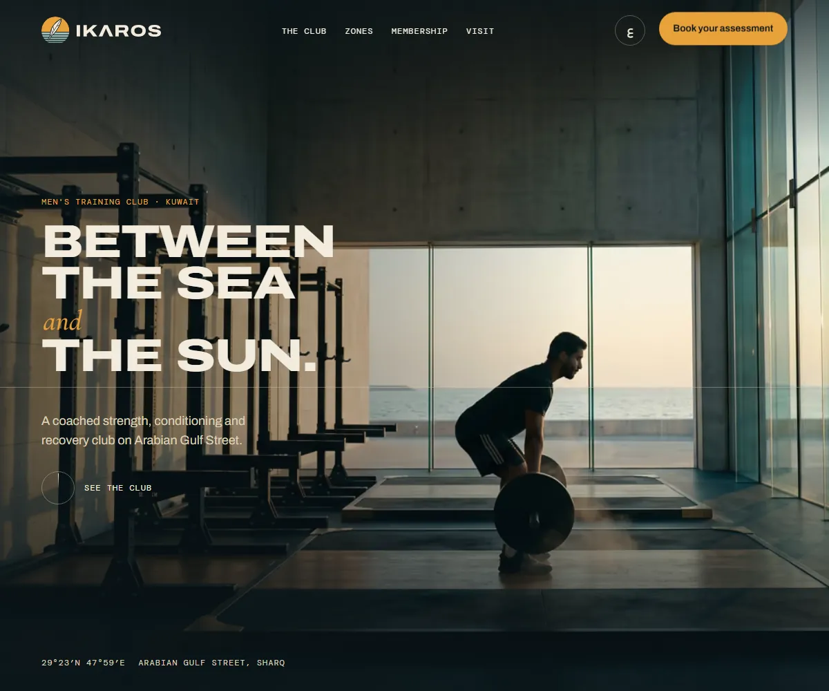 IKAROS, a fitness club website concept by AlKayanNova